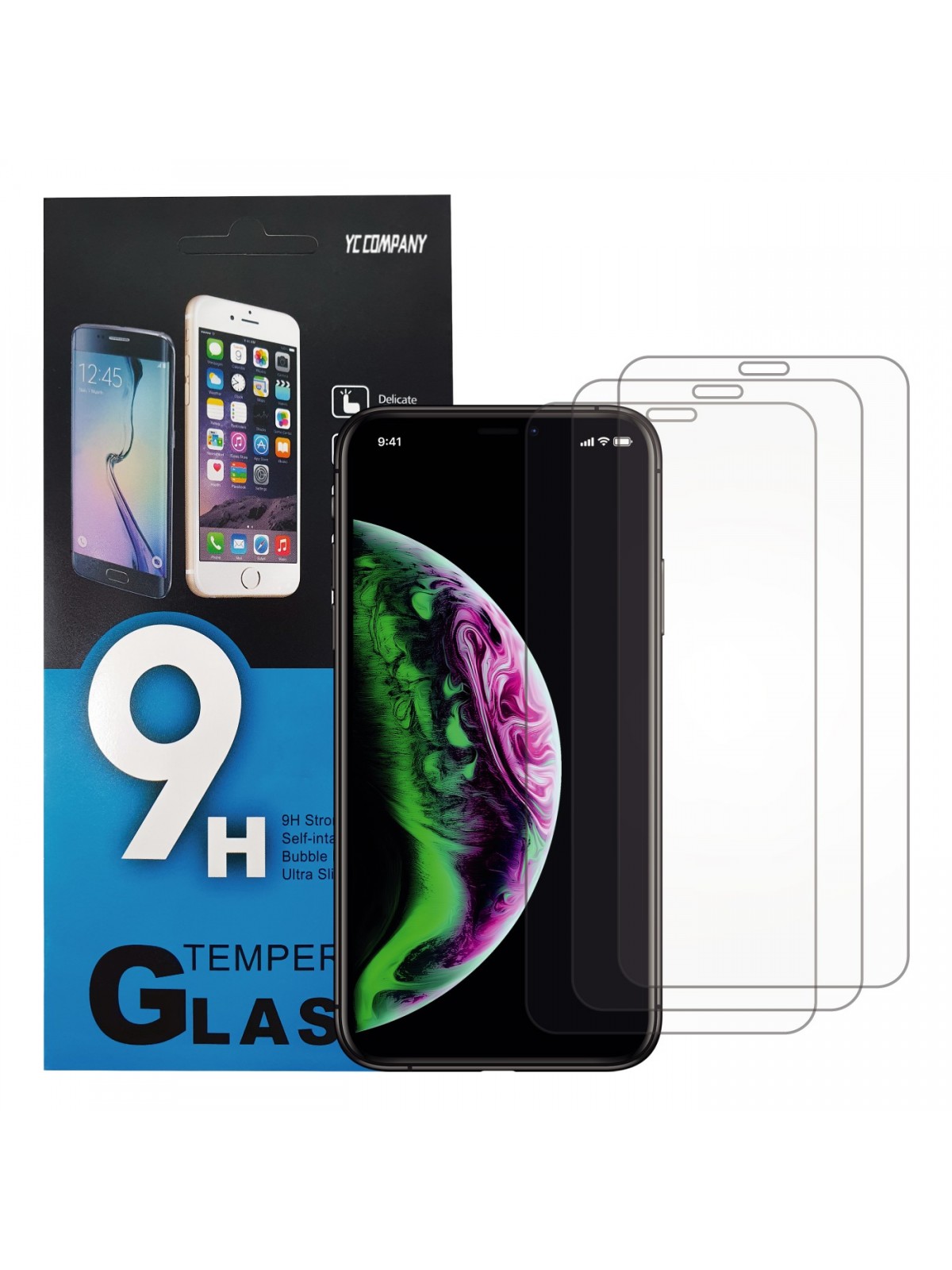 Lot de 3 Protections écran pour iPhone 13 Mini en verre trempé - 9H