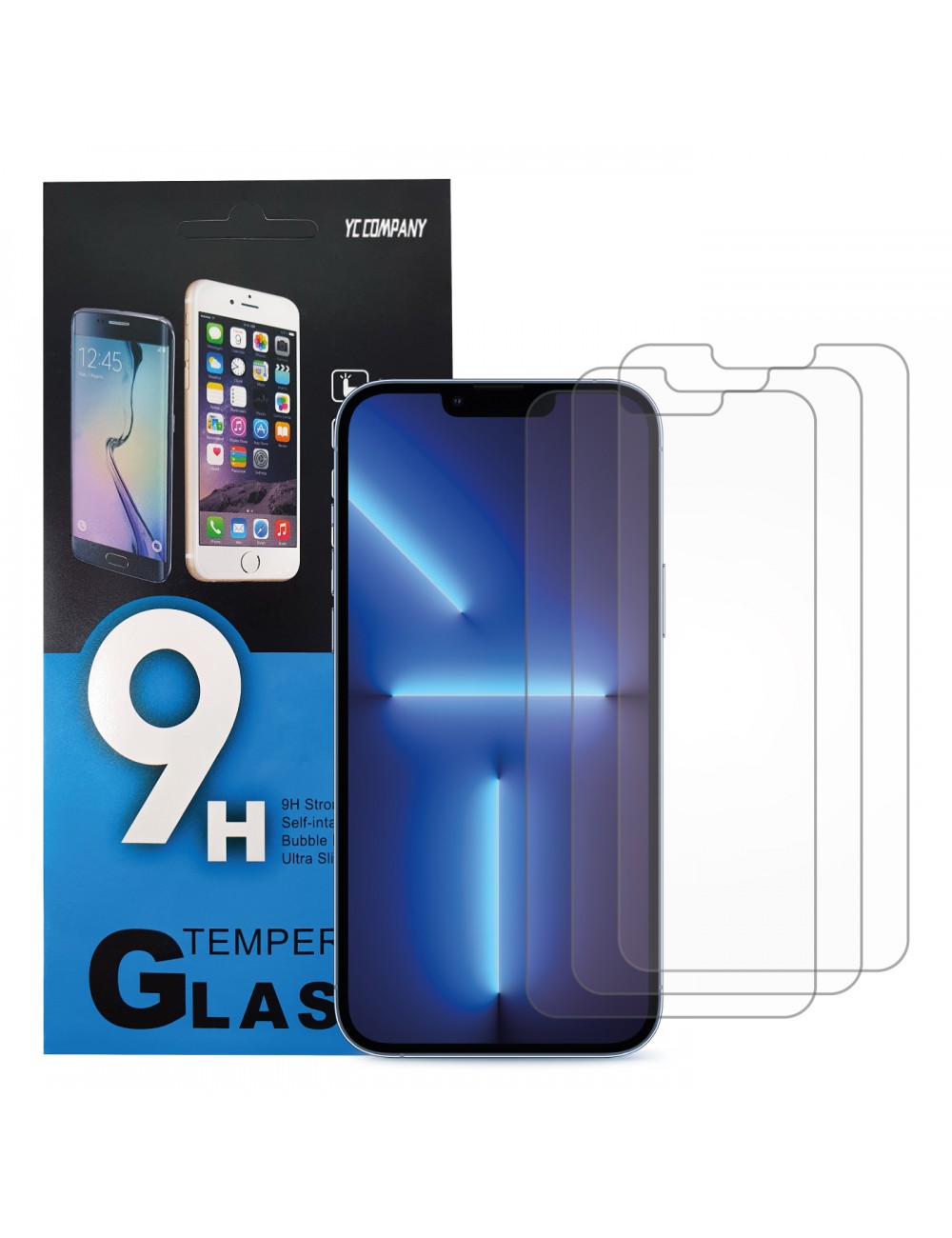 Lot de 3 Films de protection en verre trempé pour iPhone 13 Pro Max